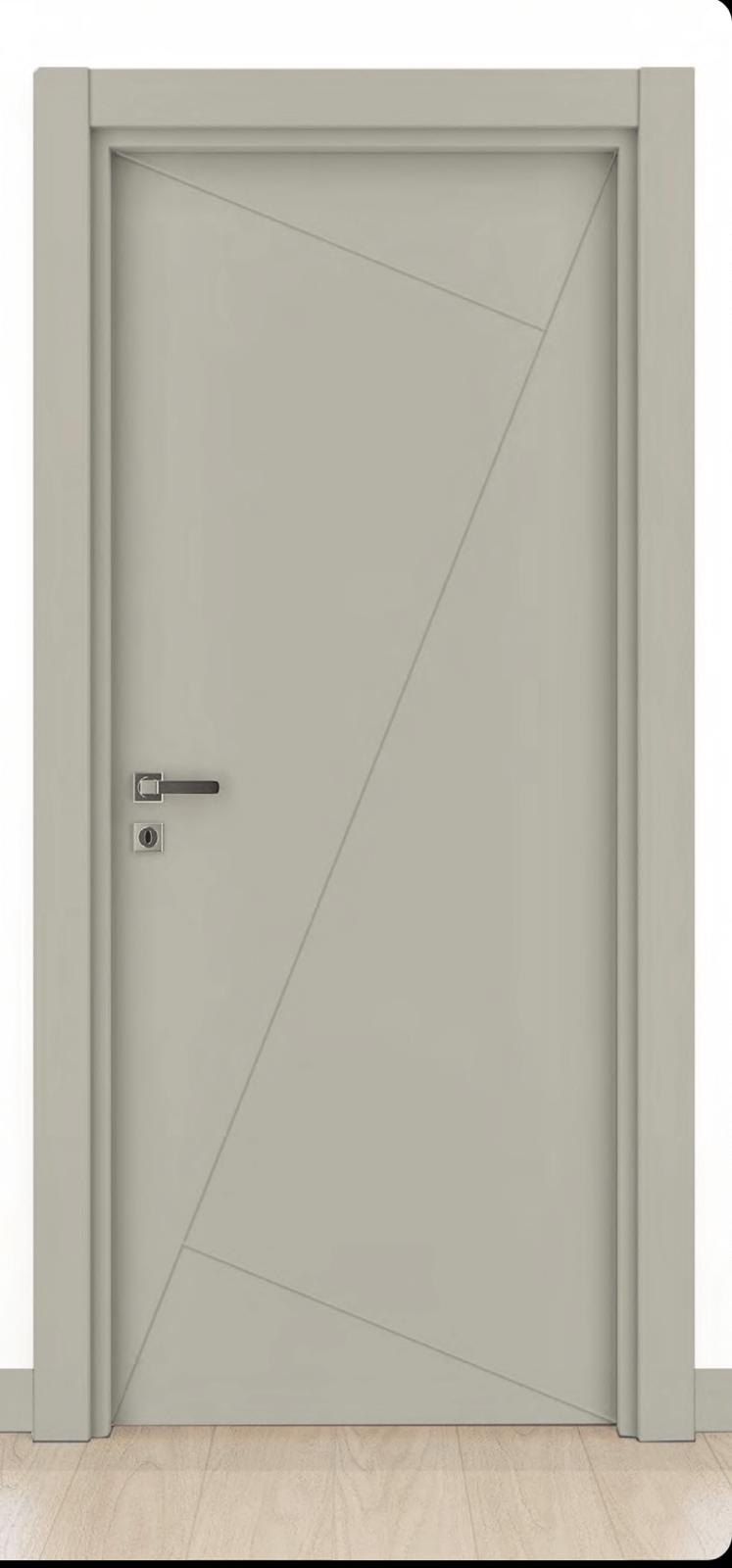 Ușa de interior H1 Haky Grey: gri kaki, cu linii diagonale