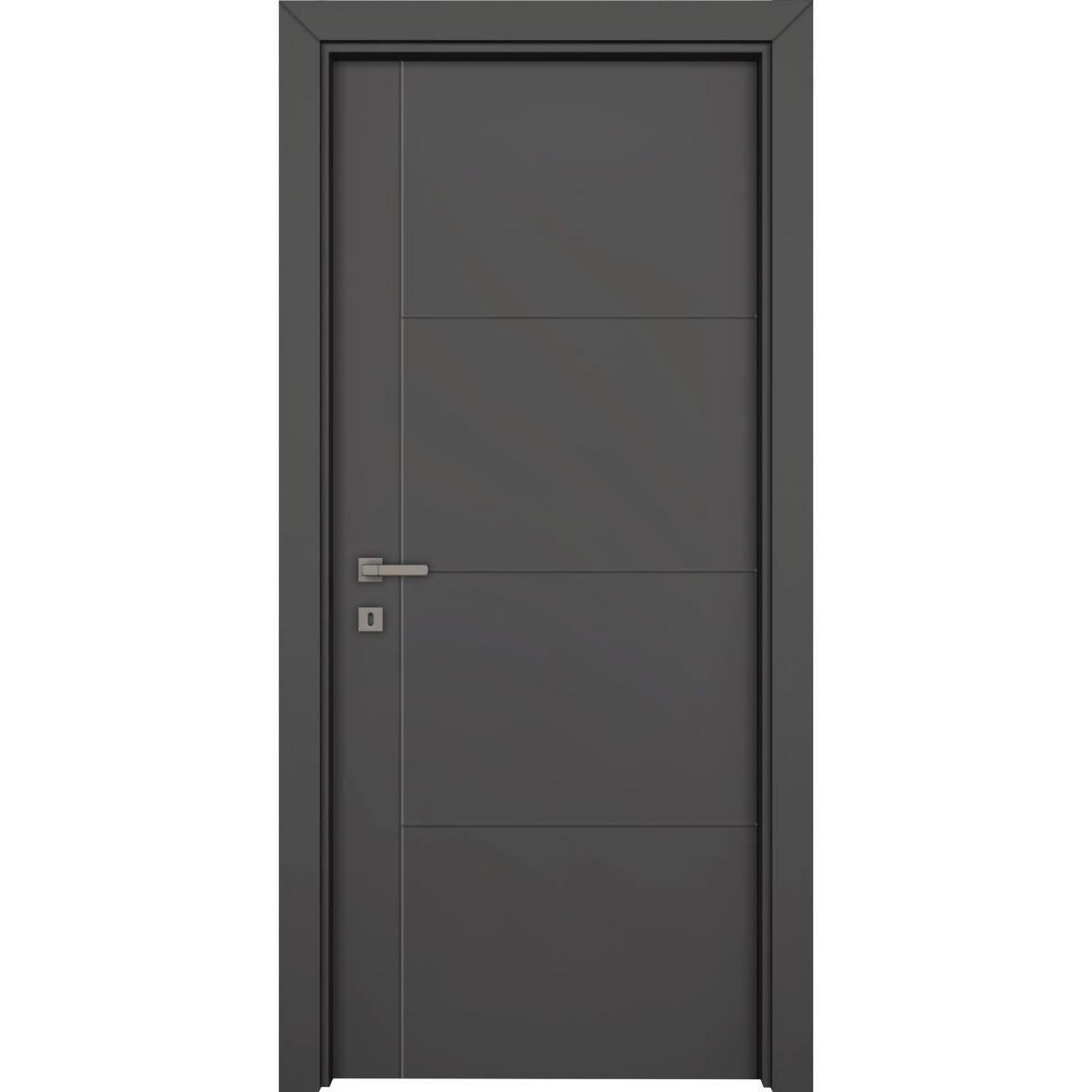 Ușa de interior H2 Modern Antrachite: gri antracit, cu linii orizontale asimetrice